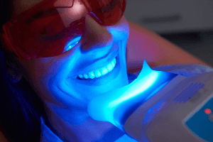 teeth whitening image with a instrument