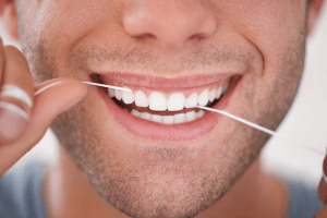 oral health care with dental flossing